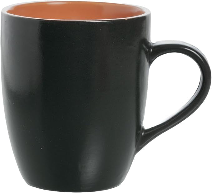 Caneca em Cerâmica 330 ml – Preta e Laranja